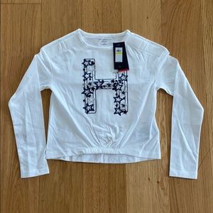 Tommy Hilfiger girls white long sleeve top. Size M